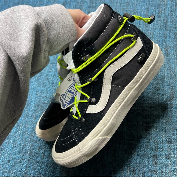 Vans Anaheim Factory Sk8 Hi Echo DX Sneakers in Black White Neon - Picture 3 of 9